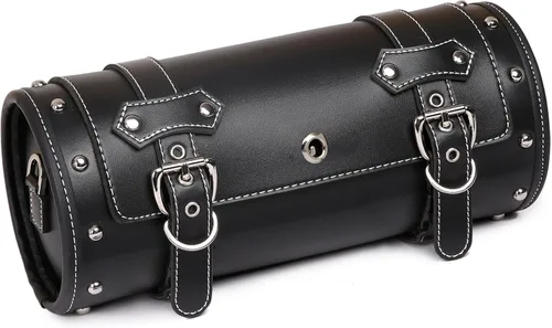 Bolsa de herramientas de cuero de PVC para motocicleta|Bolsa universal para horquillas| Manillar | Herramienta | Bolsa de rollo de motocicleta |