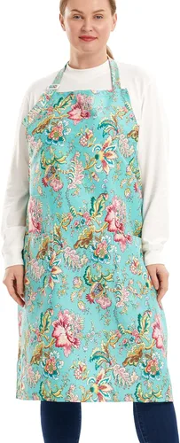 Miniatura 42 de Delantales de algodón y lino para hornear, talla grande, para mujer, con bolsillos, cocina