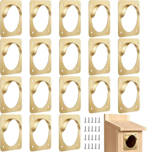Miniatura 8 de Hotop 18 piezas de 1 1/4 pulgadas de apertura de metal para pájaros, protector de agujero de casa de pájaros, protector de agujero con protector