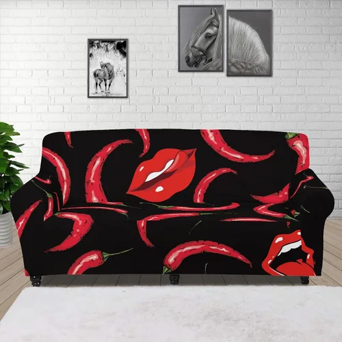 Miniatura 21 de Boatee Funda elástica para sofá con diseño de murciélago y luna de Halloween, funda de sofá suave, lavable, protector de muebles con parte inferior