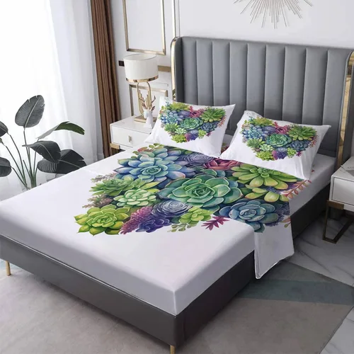 Miniatura 11 de Daisy Sheets Juego de sábanas tamaño individual, sábanas de microfibra suave y bolsillo profundo, sábanas y fundas de almohada estampadas sin