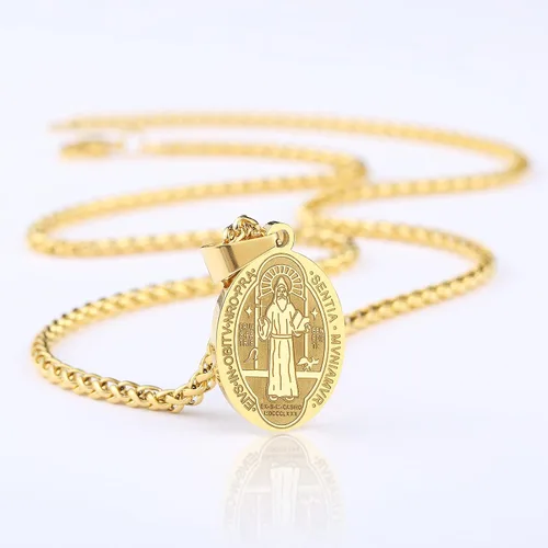 Miniatura 22 de P. BLAKE Collar ovalado de San Cristóbal, Miguel, José, Jude/Virgen María/José/Francisco/Patrick/Anthony/Benedict/Thomas para hombres y mujeres