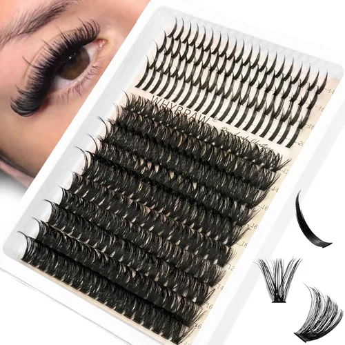 Miniatura 11 de 100D 200D Kit de extensión de pestañas con sello de pestañas, removedor de pestañas, aplicador de pestañas, 280 unidades, extensiones de pestañas