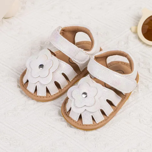 Miniatura 84 de Meckior Sandalias de verano con punta abierta y suave de piel sintética para bebés y niñas pequeñas