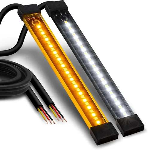 Miniatura 13 de Juego de 2 tiras de luz LED ámbar de 5.0 pulgadas [luces direccionales y de circulación] [IP68 resistente al agua] [15 LED] iluminación brillante