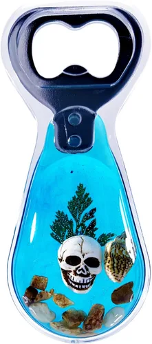 Miniatura 8 de Abrebotellas Magnético – Diseño Original Calavera Mordiendo Flor en Resina Negra – Imán Fuerte para Nevera – Regalo Ligero para Decoración Gótica