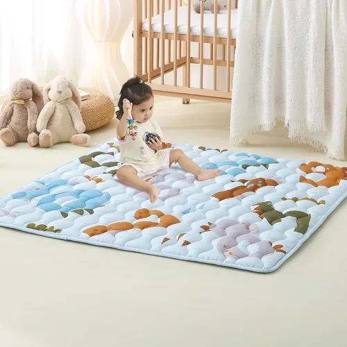 Miniatura 8 de Viviland Alfombrillas para bebé, 50 x 50 pulgadas, tapete acolchado grueso para bebés y niños pequeños, antideslizante y lavable a máquina, números