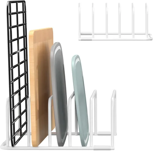 Miniatura 7 de Fikoksol Organizador de Tablas de Cortar y Estante para Bandejas de Hornear, [Paquete de 1] Organizador de Bandejas para Galletas de Metal