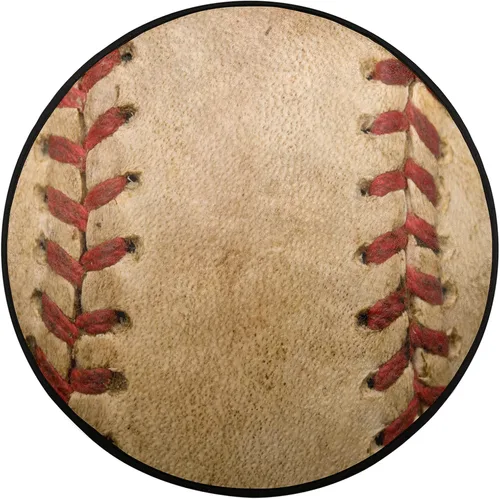 Miniatura 2 de Pardick Alfombra de béisbol de 36.2 pulgadas, alfombra retro circular redonda para niños, hombres, dormitorio, sala de estar, hogar, guardería, sala