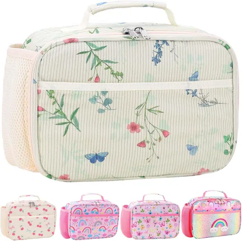 Miniatura 25 de RHCPFOVR Lonchera para niños – Lonchera aislada para niños y niñas, bolsa de almuerzo lavable y lonchera reutilizable para niños pequeños a prueba