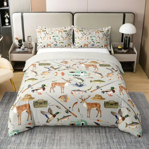 Miniatura 17 de Erosebridal American Flag 100% Cotton Bedding Set Twin Army Green Camo Duvet Cover Bear Claw Hunting Theme Comforter Cover Camoflage Camping