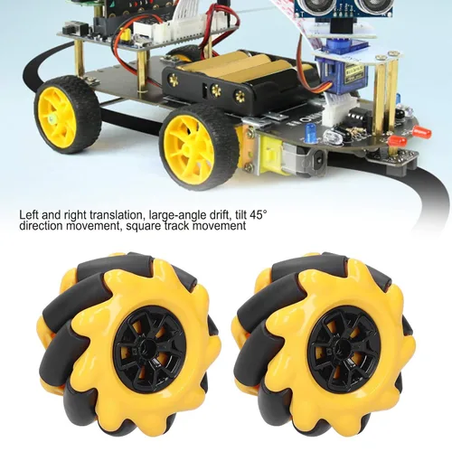 Miniatura 9 de Mecanum Wheel Robot Kit con ruedas omnidireccionales de 2.362 in para proyectos de coches inteligentes STEM de motor TT