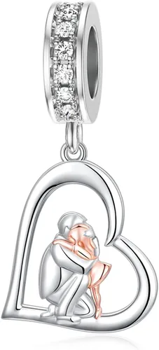Miniatura 142 de PROESS Dije para padre, madre e hija, pulsera de plata de ley para pulseras, regalos de cumpleaños, día de San Valentín, para hija, madre, amante