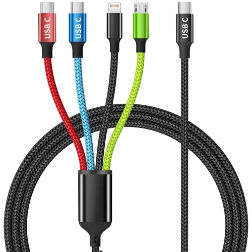 Miniatura 17 de Travel Essentials - Cable de carga múltiple [2 unidades de 5 pies], accesorios de automóvil, cables de carga 4 en 1, cable USB, cargador de teléfono