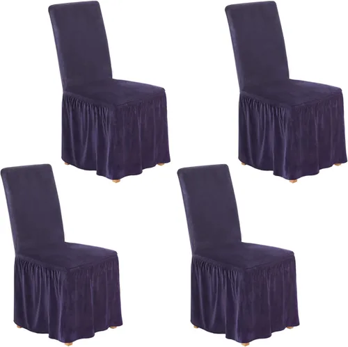 Miniatura 11 de NICEEC Fundas de silla de elastano para sillas de comedor, juego de 6 fundas de sillas de comedor extraíbles con falda, fundas de silla de comedor