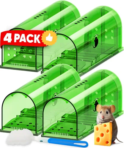 Miniatura 14 de Trampa humana para ratones para interiores y exteriores, paquete de 2 unidades, atrapa ratones y ratones, trampa pequeña para el hogar, trampa