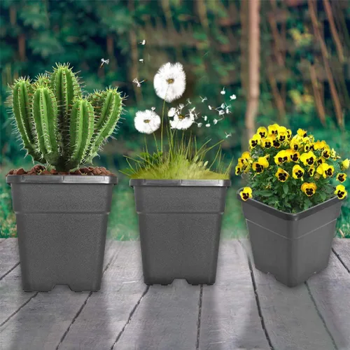 Miniatura 7 de Macetas cuadradas para vivero, macetas de cultivo para plantas de suelo, 0.63 galones, 10