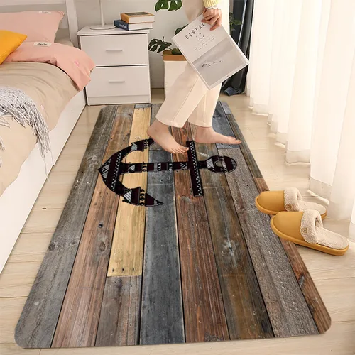 Miniatura 23 de LYFANS Alfombras de baño de espuma de esponja absorbente suave para baño y cocina (47 x 18 pulgadas), tapete de franela antideslizante brillante