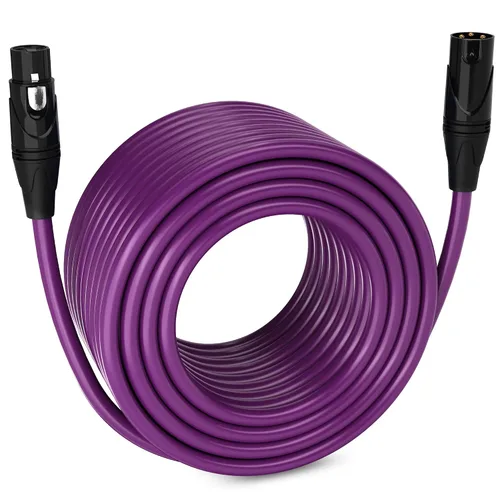 Miniatura 89 de LyxPro Cable de micrófono XLR hembra a macho de ángulo recto de 3 pines de 1.5 pies para altavoces amplificados, interfaz de audio, rendimiento