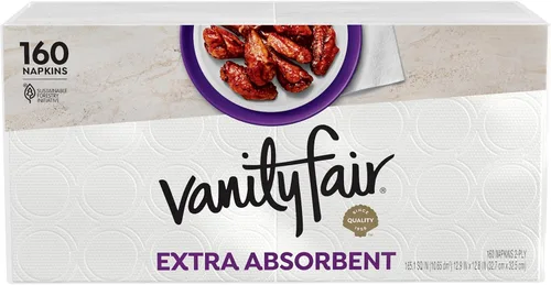 Miniatura 14 de Vanity Fair Servilletas de Papel Premium Extra Absorbentes, 960 Unidades, Servilletas Desechables Hechas Suaves y Fuertes para Comidas Desordenadas
