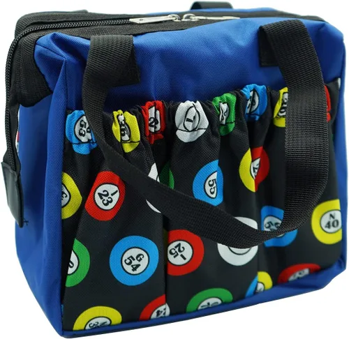 Miniatura 2 de Yuanhe Bolsas de Bingo Dauber con 6 Bolsillos, Bolsa de Bingo Azul Azul / Patchwork