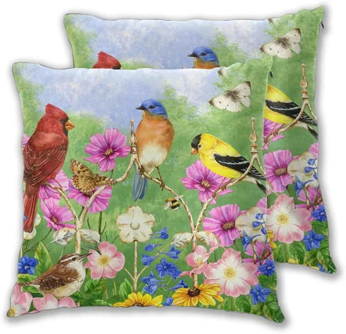 Miniatura 15 de Juego de 2 fundas de almohada con diseño de flamencos rosados con plantas tropicales, fundas para sofá, oficina, dormitorio, decoración del hogar