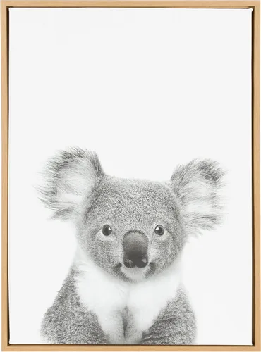 Miniatura 7 de Kate and Laurel Sylvie Koala - Lienzo enmarcado con retrato en blanco y negro por Simon Te Tai, 18 x 24 pulgadas, gris