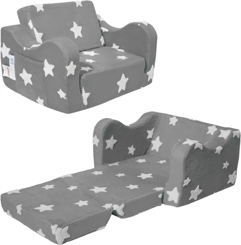 Miniatura 9 de KokoSelene Sofá para Niños Pequeños, Sofá para Niños Pequeños Plegable, Sofá Convertible 2 en 1 para Niños a Cama Tumbona para Niñas y Niños, Ideal