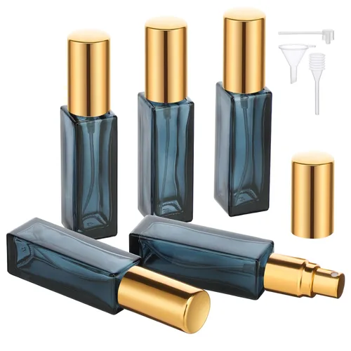 Miniatura 11 de Botellas de perfume Segbeauty para viaje, recargables, de 10 ml, contenedores de perfume de vidrio con embudo y pipeta, 5 unidades, 10