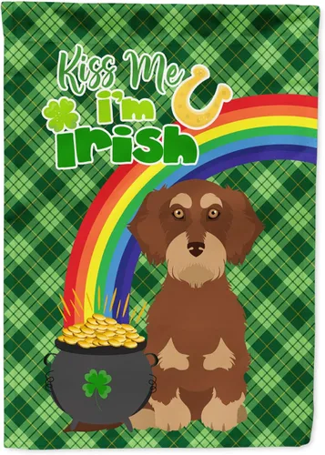 Miniatura 104 de Caroline's Treasures WDK4731GF - Bandera decorativa para jardín del día de San Patricio, color negro y tostado, Airedale Terrier, para jardín