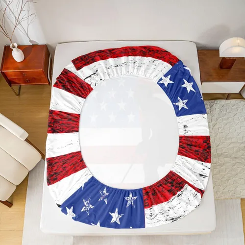 Miniatura 7 de Erosebridal American Flag Fitted Sheet Twin, Hockey Bedding Set United States Sports Games Bed Sheets for Kids Boys Teens Bedroom, Red White