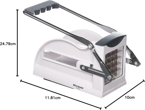 Miniatura 4 de Westmark rebanador de papas fritas multiuso con 3 hojas de acero inoxidables ajustables de distinto grosor y almohadilla antiderrapante de succión