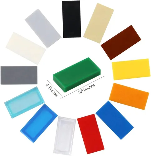 Miniatura 8 de 700 Piezas de Ladrillos Planos Multicolores 1×2, Bloques de Construcción a Granel para Superficies Lisas de Pared y Piso, Accesorios de Juguete