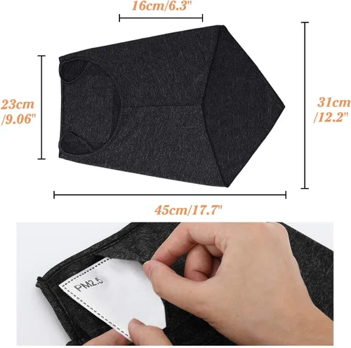 Miniatura 6 de MoKo Scarf Mask Bandana with Ear Loops 3 Pack, Neck Gaiter Balaclava with Filter Pocket UV Protection Mask