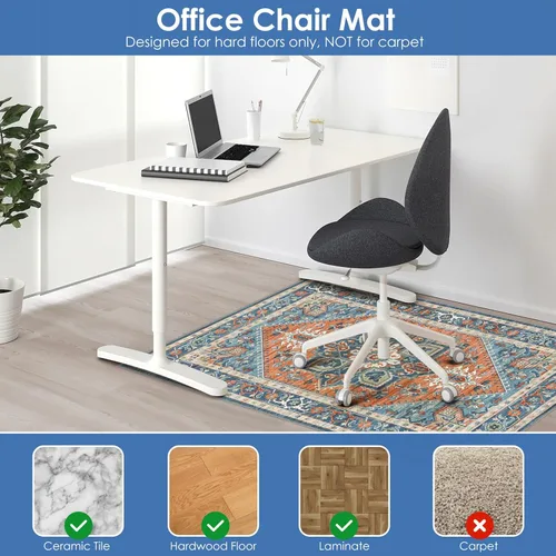 Miniatura 2 de Vicview - Tapete vintage para silla de oficina para suelo de madera dura, 36 x 48 pulgadas, tapete antideslizante para debajo del escritorio