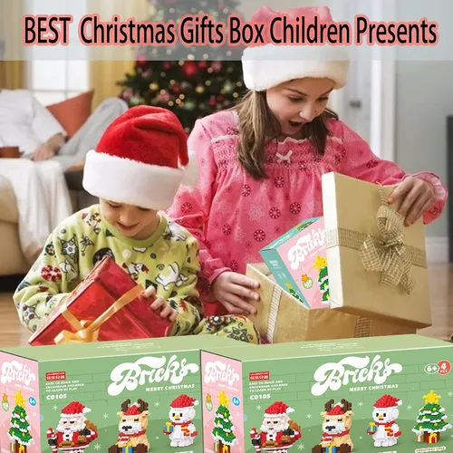 Miniatura 7 de Bloques apilables de Navidad compatibles con Lego, Navidad, Papá Noel, juego de microbloques de construcción, caja de regalo de Año Nuevo, regalos