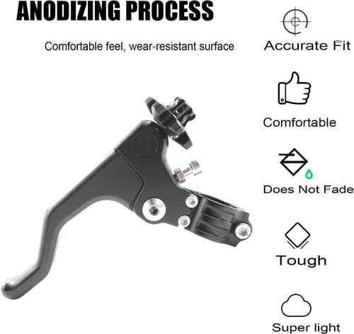 Miniatura 5 de Palanca de embrague corto para motocicleta de 0.866 in, 7/8 pulgadas, compatible con CRF YZF YZ RMZ DRZ KX KLX EXC 250 450 CFR250R CFR450R CFR450X