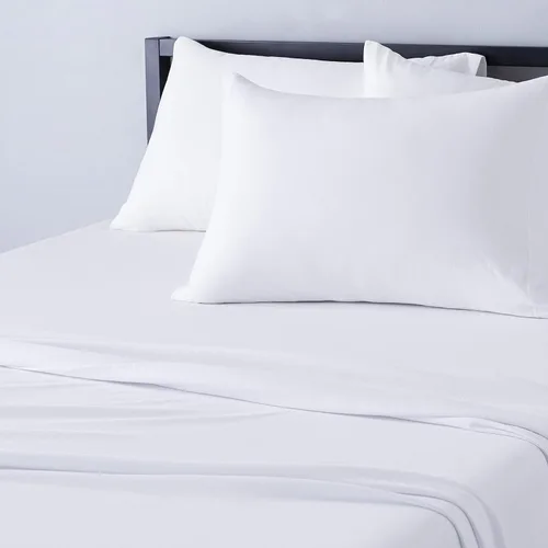 Miniatura 18 de Amazon Basics Cotton Jersey - Juego de sábanas de 4 piezas, tamaño King, color azul cambray, sólido Chambray