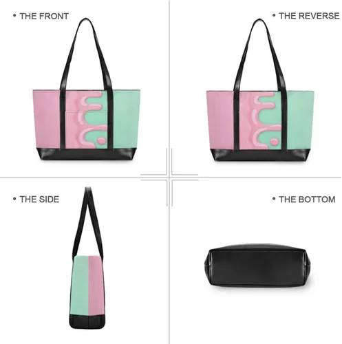 Miniatura 5 de Diseño de goteo rojo claro en verde claro portátil caso portátil con cremallera maletín bolsas para mujeres trabajo con pañal maletín ejecutivo
