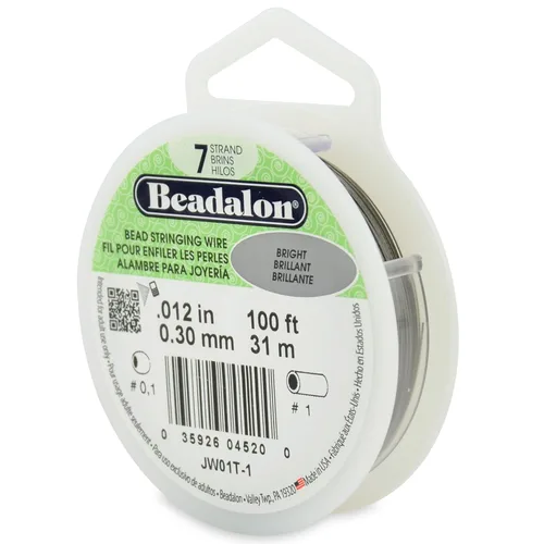 Miniatura 8 de Alambre de enhebrado de cuentas de acero inoxidable de 7 hebras, 0.021 pulgadas / 0.53 mm, brillante, 100 pies / 31 m