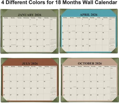 Miniatura 4 de Calendario de Escritorio 2026 con Alfombrilla de Escritorio, Calendario de Escritorio Pequeño de 18 Meses de Enero de 2026 a Junio de 2027, Verde
