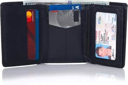 Alpine Swiss RFID Theo - Cartera triple de gran tamaño para hombre, capacidad de lujo con sección de billetes dividida, la colección Camden viene en