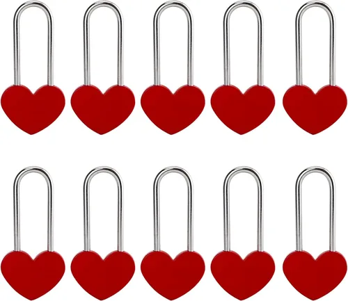Miniatura 16 de Candado de amor VeYocilk de 3.5" 50mm en forma de corazón, candado de corazón negro para deseos de amor, ideal para bodas, San Valentín