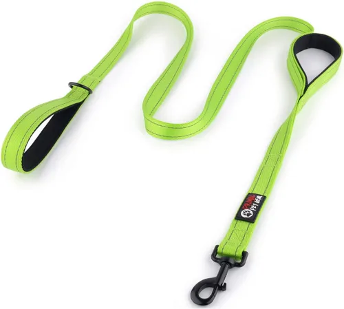 Miniatura 14 de Correa de perro de 6 pies con asa acolchada de tráfico, resistente, doble asa para un mayor control de capacitación en seguridad, perfecto para Negro