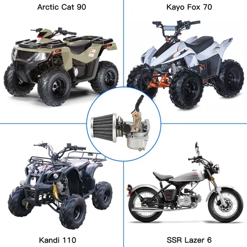 Miniatura 2 de YOXUFA PZ19 - Carburador 19 mm con acople de cable ahogador para Sunl Roketa TaoTao Kazuma Loncin Kayo Fox Kandi Baja SSR 50 70 90 110 125cc ATV