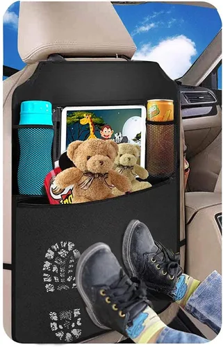 Miniatura 2 de Organizador de asiento trasero prémium para niños, paquete de 2 unidades, resistente al agua y a las manchas, protector de asiento trasero