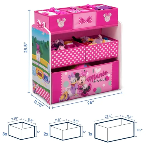 Miniatura 6 de Delta Children Disney Minnie Mouse - Organizador de juguetes para diseño y almacenamiento de 6 cubos Minnie Mouse - Dotty Sobre Puntos