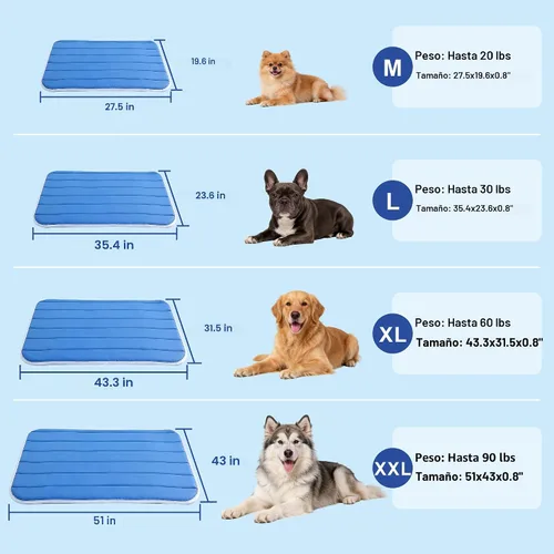 Miniatura 9 de Tapete refrescante para perro, esponja de memoria fría para perro, cama plegable para mascotas y antideslizante, (Q-Max > 0.45) de larga duración