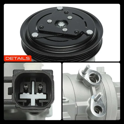 Miniatura 9 de A-Premium Compresor de aire acondicionado con embrague compatible con Ford Mustang 3.7L 2011-2014