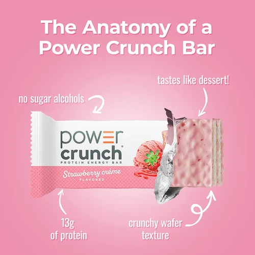 Miniatura 3 de Power Crunch Barras de oblea Protein Energy, crema de fresa, 1.4 onzas (12 unidades)